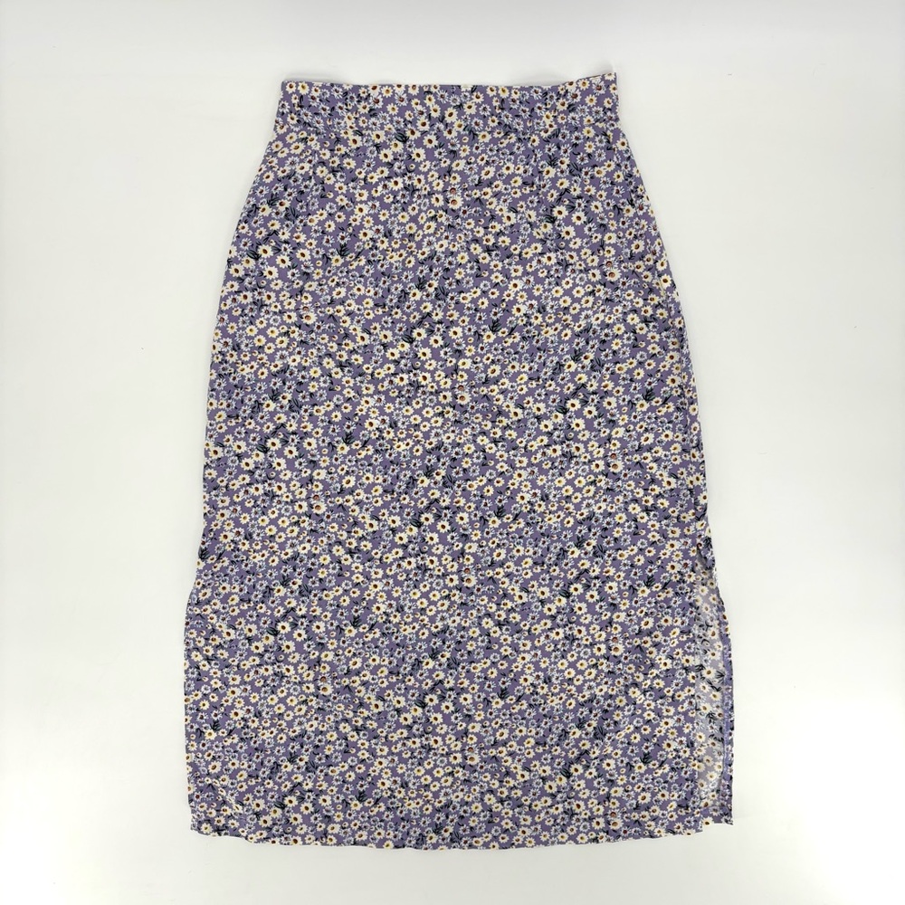 Lavender Ditsy Floral Midi Skirt Cottagecore Soft Girl Prairie Romantic Garden